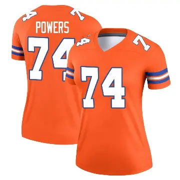 ＃74 Women's Ben Powers Orange Legend Denver Broncos Alternate Mile High Collection 1977 Throwback Jersey