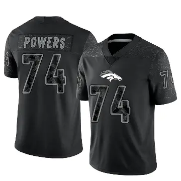 ＃74 Youth Ben Powers Black Limited Denver Broncos Reflective Jersey