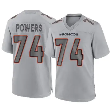 ＃74 Youth Ben Powers Gray Game Denver Broncos Atmosphere Fashion Jersey