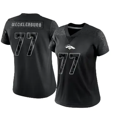 ＃77 Women's Karl Mecklenburg Black Limited Denver Broncos Reflective Jersey