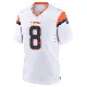 ＃8 Men's Jarrett Stidham White Game Denver Broncos 2nd Jersey