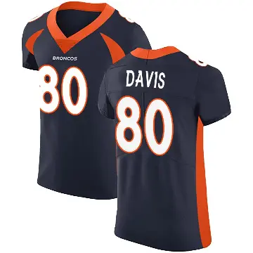 ＃80 Men's Joaquin Davis Navy Elite Denver Broncos Alternate Vapor Untouchable Jersey