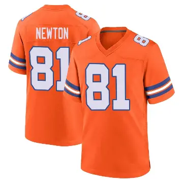 ＃81 Men's Jerjuan Newton Orange Game Denver Broncos Alternate Mile High Collection 1977 Throwback Jersey