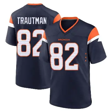 ＃82 Men's Adam Trautman Navy Game Denver Broncos Alternate Jersey