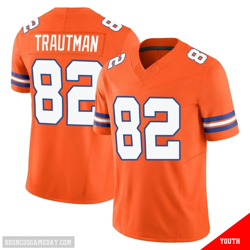 ＃82 Youth Adam Trautman Orange Limited Denver Broncos Alternate Vapor F.U.S.E. Mile High Collection 1977 Throwback Jersey