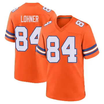 ＃84 Youth Caleb Lohner Orange Game Denver Broncos Alternate Mile High Collection 1977 Throwback Jersey