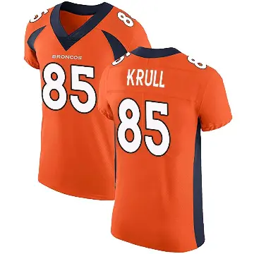 ＃85 Men's Lucas Krull Orange Elite Denver Broncos Team Color Vapor Untouchable Jersey