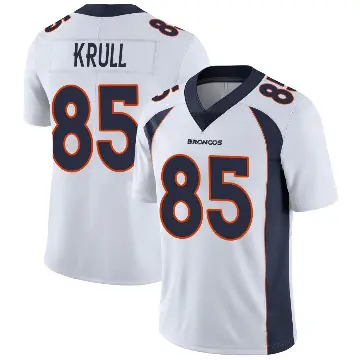 ＃85 Men's Lucas Krull White Limited Denver Broncos Vapor Untouchable Jersey
