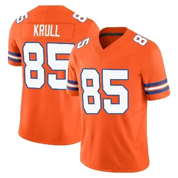＃85 Youth Lucas Krull Orange Limited Denver Broncos Alternate Vapor F.U.S.E. Mile High Collection 1977 Throwback Jersey