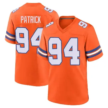 ＃94 Men's Aaron Patrick Orange Game Denver Broncos Alternate Mile High Collection 1977 Throwback Jersey