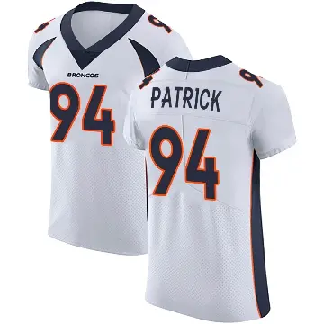 ＃94 Men's Aaron Patrick White Elite Denver Broncos Vapor Untouchable Jersey