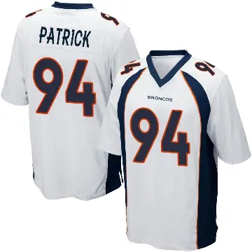 ＃94 Men's Aaron Patrick White Game Denver Broncos Jersey