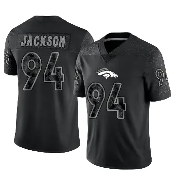 ＃94 Men's Jordan Jackson Black Limited Denver Broncos Reflective Jersey