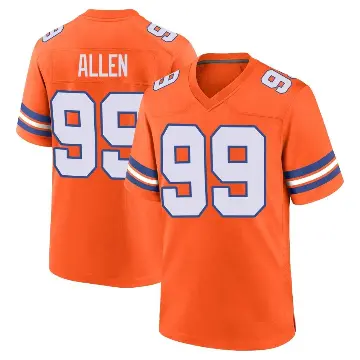 ＃99 Men's Zach Allen Orange Game Denver Broncos Alternate Mile High Collection 1977 Throwback Jersey