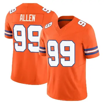 ＃99 Men's Zach Allen Orange Limited Denver Broncos Alternate Vapor F.U.S.E. Mile High Collection 1977 Throwback Jersey